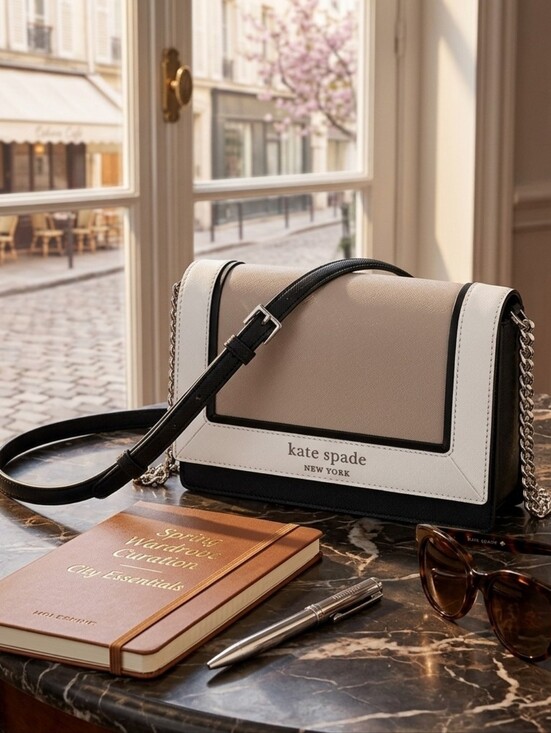 kate spade Handbags - kate spade Beige White Black Colorblock Crossbody